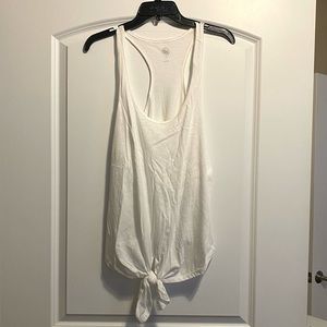 White tie front tank